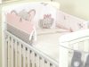 Mama Kiddies Baby Bear 5 részes babaágynemű 180°-os rácsvédővel rózsaszín színben elefántos mintával