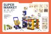 Luxus szupermarket szett bevásárlókocsival, szkennerrel, pénztárgéppel, kártyaolvasóval