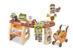   Mama Kiddies 65 részes full extrás szupermarket asztal bevásárlókocsival és rengeteg extrával barna színben
