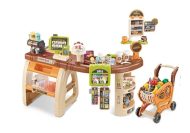   BOXING DAY - Mama Kiddies 65 részes full extrás szupermarket asztal bevásárlókocsival és rengeteg extrával barna színben