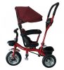 Mama Kiddies Major Trike tricikli szülőkormánnyal és lábtartóval piros színben (360°-ban forgatható ülés)