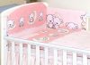 Mama Kiddies Baby Bear 5 részes babaágynemű 180°-os rácsvédővel rózsaszín macis mintával