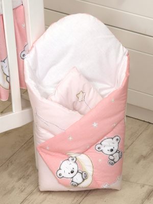 Mama Kiddies Baby Bear kókuszpólya rózsaszín macis mintával