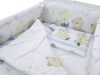 Mama Kiddies Sofie Dreams 4 részes babaágynemű 180°-os rácsvédővel macis mintával világoskék-fehér színben