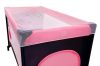 BABYMAXI utazóágy pink-fekete színben ajándék szúnyoghálóval