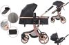 Mama Kiddies Sun Black ELITE 3az1-ben  babakocsi kiegészítőkkel fekete színben + Ajándék