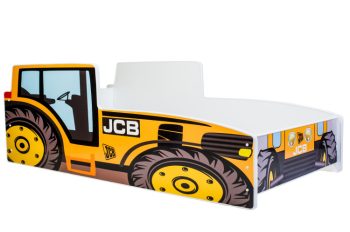 Mama Kiddies 140x70-as gyerekágy traktor dizájnnal sárga színben - matraccal