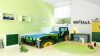 Mama Kiddies 160x80-as gyerekágy traktor dizájnnal zöld színben - matraccal