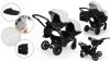 Mama Kiddies Gemini 3az1-ben ikerbabakocsi kiegészítőkkel világosszürke-fekete színben + ajándék