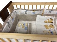   Mama Kiddies Sofie Dreams 4 részes babaágynemű 180°-os rácsvédővel bézs színben - Teddy Play