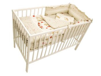 Mama Kiddies Sofie Dreams 4 részes babaágynemű 180°-os rácsvédővel Teddy Toys mintával barna színben Mama Kiddies Sofie Dreams 4 részes babaágynemű 180°-os rácsvédővel Teddy Toys mintával barna színben
