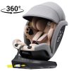 ISOFIX-es 360°-ban forgatható Mama Kiddies Murphy Bear biztonsági autósülés (40-150 cm iSize) pink-szürke színben ajándék napvédővel
