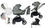   Mama Kiddies Unique 4az1-ben multifunkciós babakocsi kiegészítőkkel zöld színben ISOFIX talppal + Ajándék