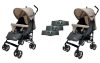 Mama Kiddies® Vento sport ikerbabakocsi bézs/szürke színben + Ajándék esővédők Mama Kiddies® Vento sport ikerbabakocsi bézs/szürke színben + Ajándék esővédők