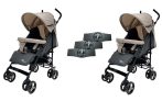 Mama Kiddies® Vento sport ikerbabakocsi bézs/szürke színben + Ajándék esővédők Mama Kiddies® Vento sport ikerbabakocsi bézs/szürke színben + Ajándék esővédők