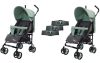 Mama Kiddies® Vento sport ikerbabakocsi zöld/szürke színben + Ajándék esővédők Mama Kiddies® Vento sport ikerbabakocsi zöld/szürke színben + Ajándék esővédők