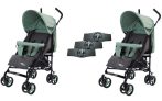 Mama Kiddies® Vento sport ikerbabakocsi zöld/szürke színben + Ajándék esővédők Mama Kiddies® Vento sport ikerbabakocsi zöld/szürke színben + Ajándék esővédők
