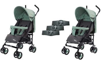 Mama Kiddies Vento sport ikerbabakocsi zöld/szürke színben + Ajándék esővédők