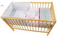   Mama Kiddies Sofie Dreams 4 részes babaágynemű 180°-os rácsvédővel piros színben - My Zoo Red