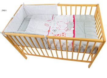Mama Kiddies Sofie Dreams 4 részes babaágynemű 180°-os rácsvédővel piros színben - My Zoo Red