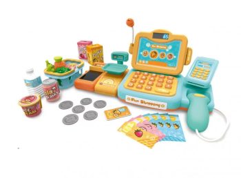 BOXING DAY - Mama Kiddies 24 részes full extrás játék pénztárgép rengeteg extrával narancs-türkíz színben