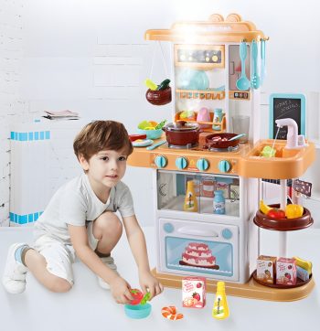 Mama Kiddies 43 részes 72 cm magas KitchenStar babakonyha szett narancs színben