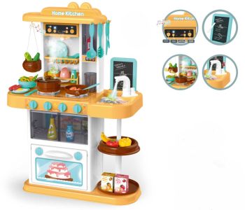 Mama Kiddies 43 részes 72 cm magas KitchenStar babakonyha szett narancs színben