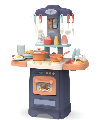 Mama Kiddies® 29 részes 62 cm magas Fashion Kitchen babakonyha szett kék színben - világítás, hangok, vízcsap