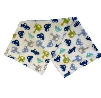 Plüss babatakaró 75x100 cm - járművek mintával