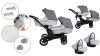 Mama Kiddies Gemini 3az1-ben ikerbabakocsi kiegészítőkkel szürke színben + ajándék Mama Kiddies Gemini 3az1-ben ikerbabakocsi kiegészítőkkel szürke színben + ajándék