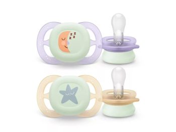 Philips AVENT SCF075/07 Játszócumi ultra start éjszakai 0-2hó 2 db - lányos