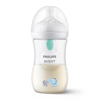 Avent SCY673/81 Natural Response elefántos cumisüveg AirFree 260 ml 1 hó+ Avent SCY673/81 Natural Response elefántos cumisüveg AirFree 260 ml 1 hó+