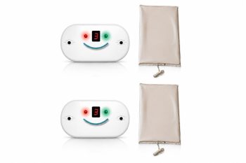 Baby Control Prémium TWINS - 2 db légzésfigyelő készülék, 2 db  extra nagy méretű érzékelőlappal