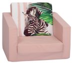   Mama Kiddies egyszemélyes szétnyitható kanapé - Zebra on Pink 