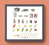 63 cm magas Modern Kitchen babakonyha szett 38 kiegészítővel narancs színben