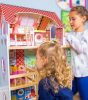 XXL-es fa babaház rengeteg kiegészítővel, medencével és LED világítással - 90 cm