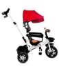 MK H-Trike Harmony tricikli 360 fokban forgatható üléssel, szülőkormánnyal piros-fehér színben + ajándék