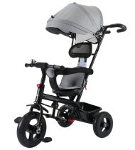   MK H-Trike Hunter tricikli szülőkormánnyal és lábtartóval szürke színben