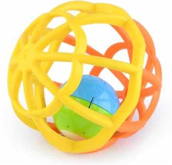 Gömb alakú sárga és narancssárga fejlesztő játék