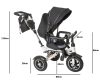 Trike Fix V3 tricikli szülőkormánnyal és lábtartóval fekete színben (360°-ban forgatható ülés)