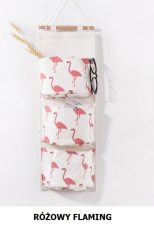 Falra akasztható flamingós játéktároló