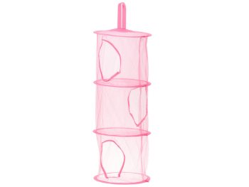 Felakasztható hálós játéktároló - rózsaszín