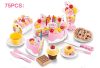 75 részes műanyag születésnapi torta - rózsaszín