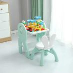   Mama Kiddies Funny többfunkciós játékasztal zöld színben ajándék játékkészlettel és filctollakkal