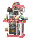 Mama Kiddies 46 részes 80 cm magas Happy Kitchen pink játék babakonyha szett kiegészítőkkel