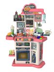   Mama Kiddies 46 részes 80 cm magas Happy Kitchen narancssárga-szürke játék babakonyha szett kiegészítőkkel