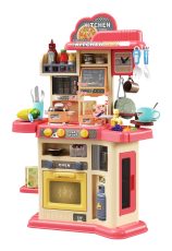   Mama Kiddies 46 részes 80 cm magas Happy Kitchen pink játék babakonyha szett kiegészítőkkel