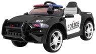   Sport GT elektromos rendőrautó dupla motorral fekete színben szülői távirányítóval bőr üléssel
