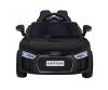Audi R8 elektromos autó dupla motorral fekete színben szülői távirányítóval eko bőr üléssel