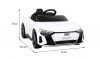 Audi RS E-Tron GT elektromos autó négy motorral fehér színben szülői távirányítóval ökobőr üléssel - 100W